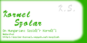 kornel szolar business card